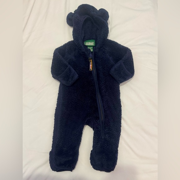 L.L. Bean Other - LL Bean Navy Sherpa Snowsuit - Size 0-3 Months